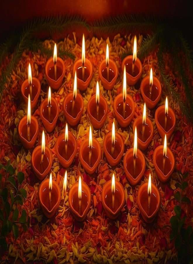 TrendBell Handmade Terracotta Set of 21 Clay Diya for Diwali/Navratri Decorations Oil Lamp Tea Light Holder | Indian Festival Diyas for Pooja & Diwali Decorations | TRBD12M-016 - Image 2